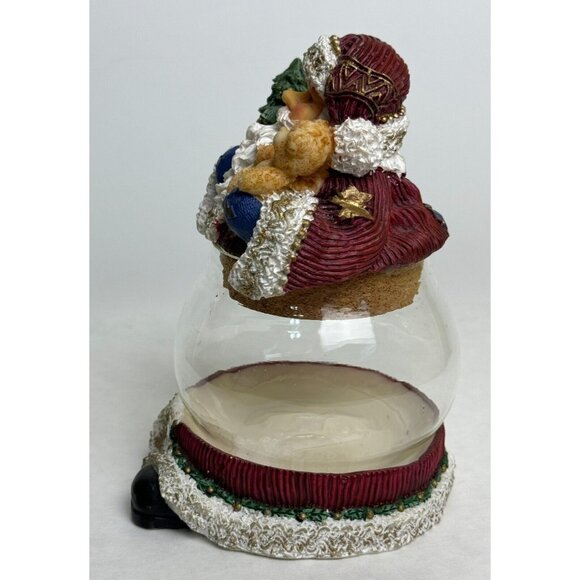 Santa Claus Glass Candy Dish 6" Removable Lid Holiday Hand-Painted Container - Picture 5 of 11